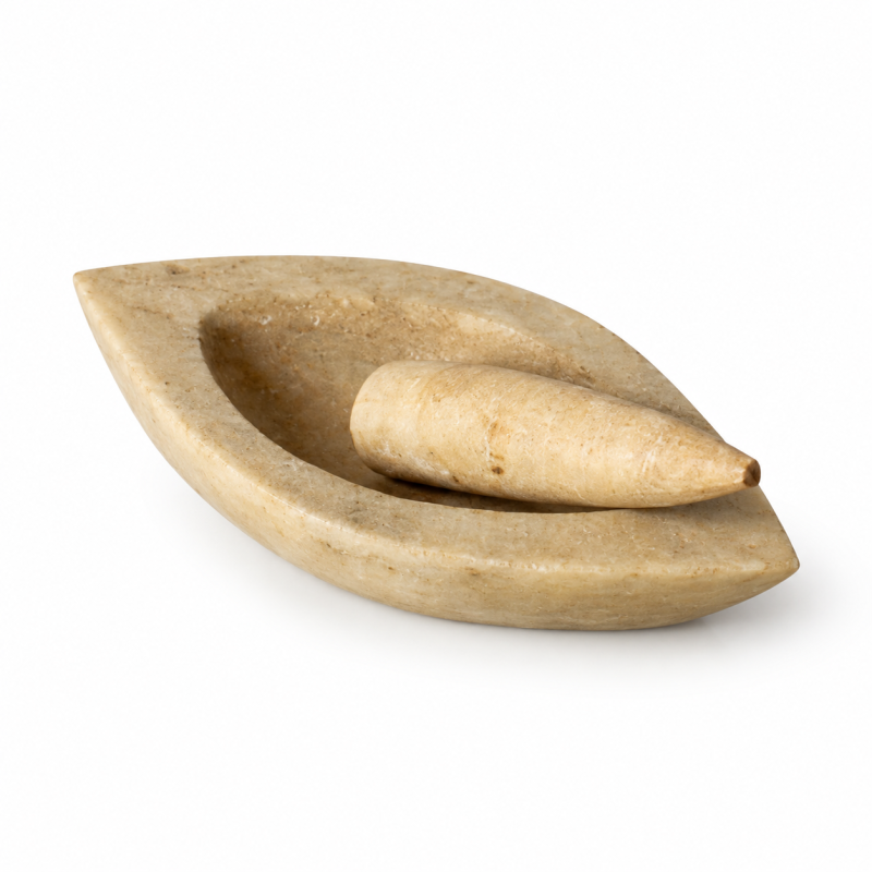 Marble Boat Mortar & Pestle Set