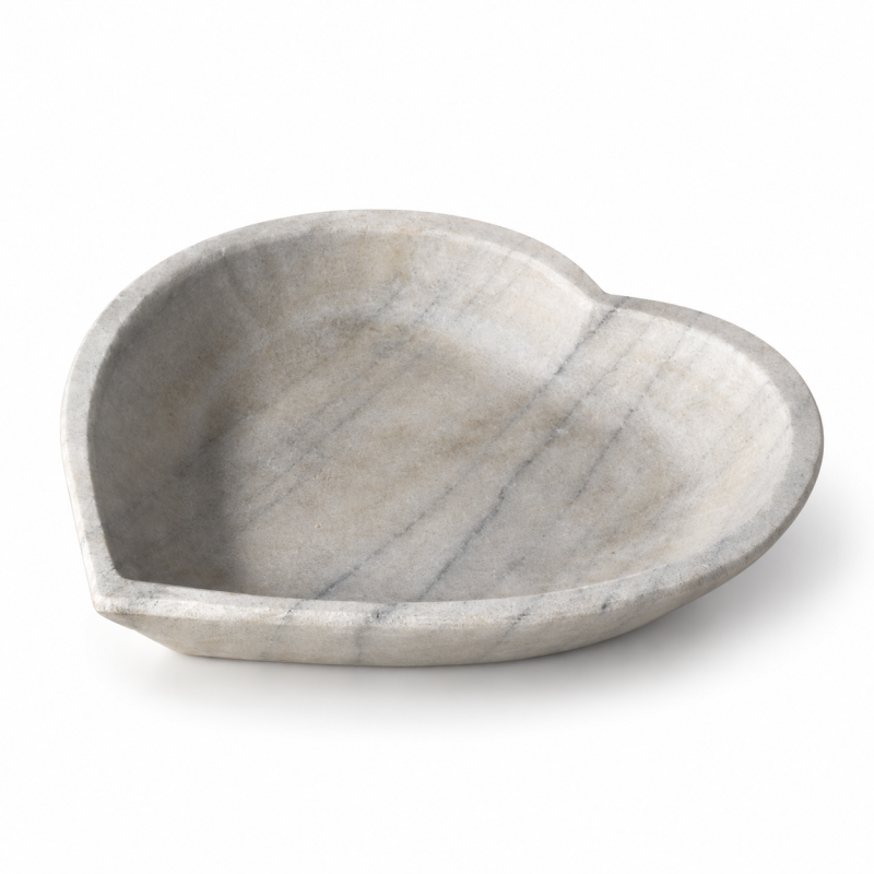 Heart-Shaped Marble Bowls – Set of 3