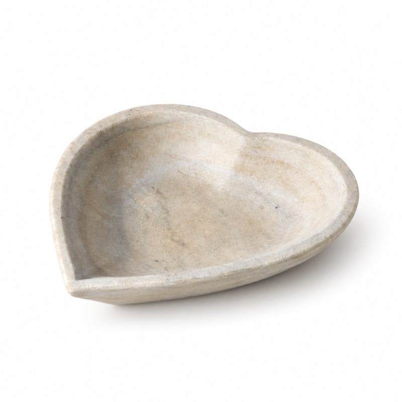 Heart-Shaped Marble Bowls – Set of 3