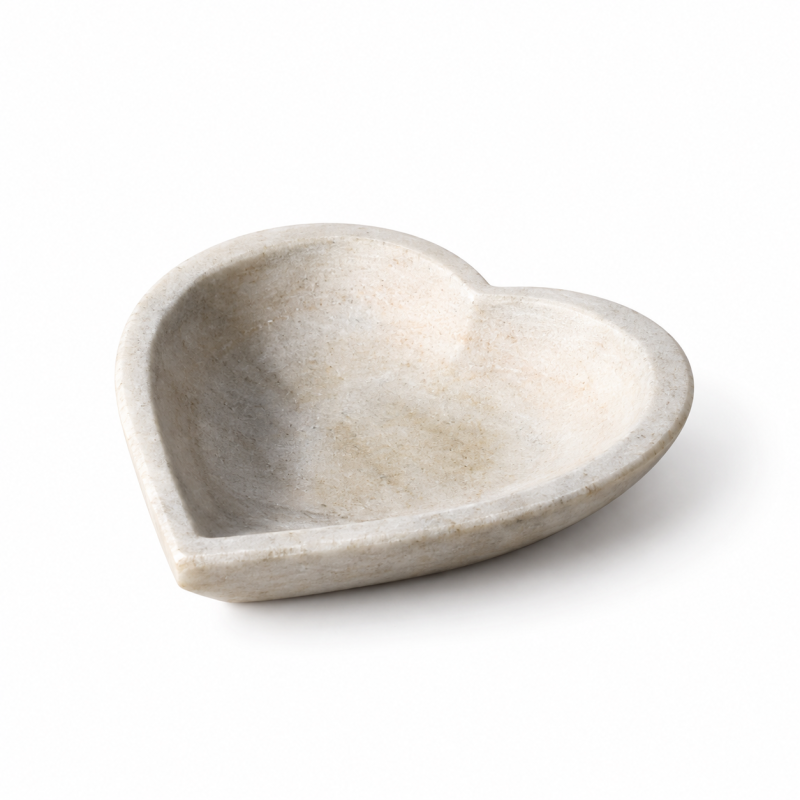 Heart-Shaped Marble Bowls – Set of 3