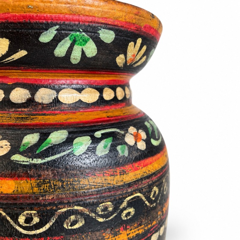 Hand-Painted Wooden Pots