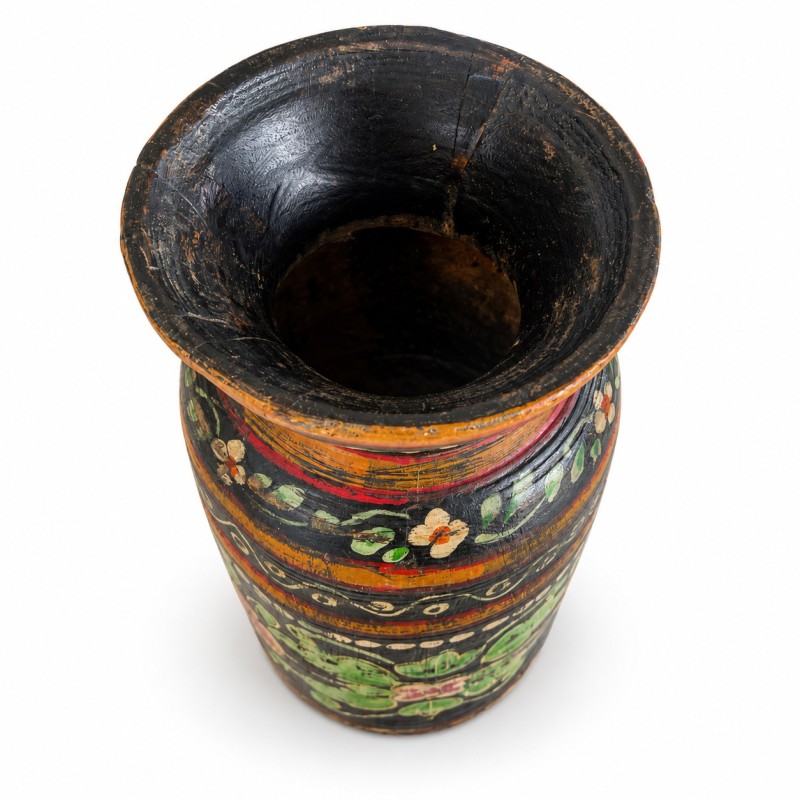 Hand-Painted Wooden Pots