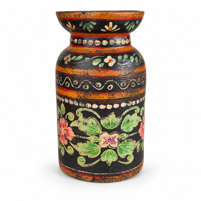Hand-Painted Wooden Pots