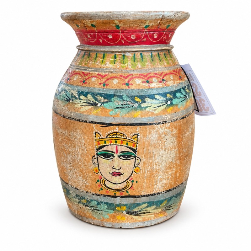 Hand-Painted Wooden Pots