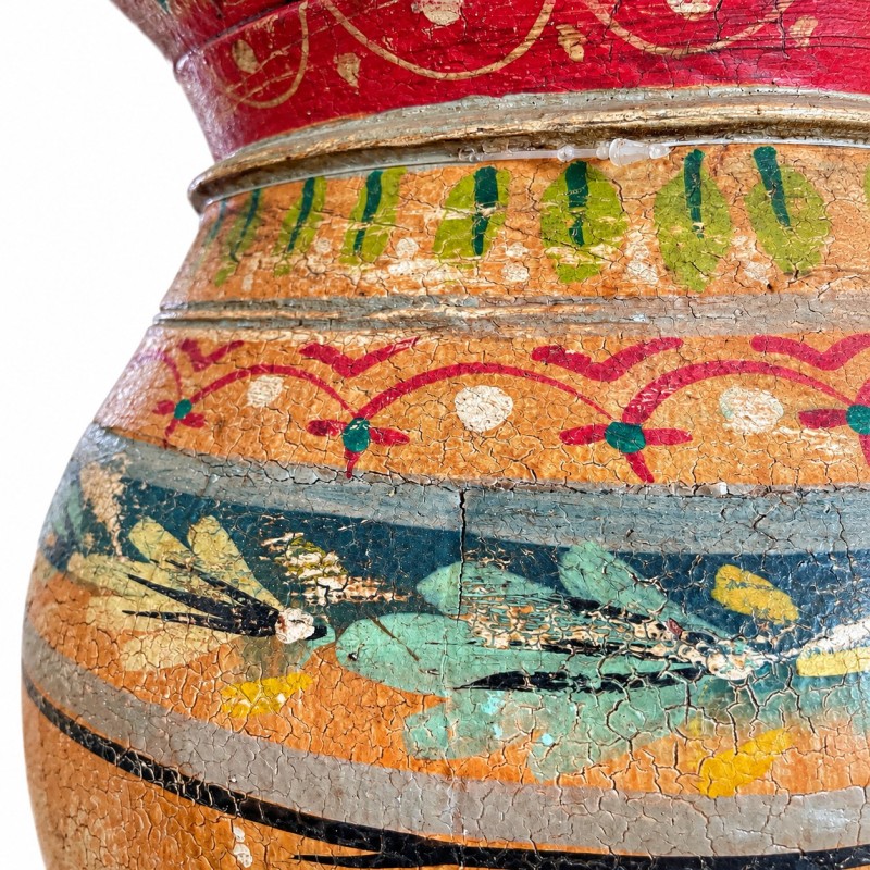 Hand-Painted Wooden Pots