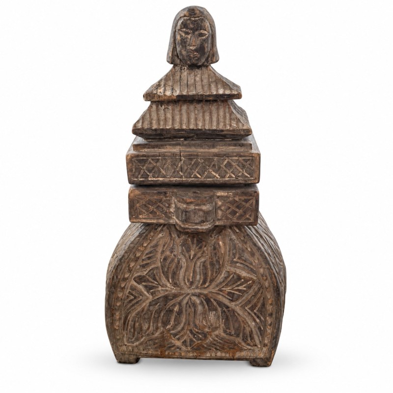 Carved Naga Storage Box with Cobra Lid