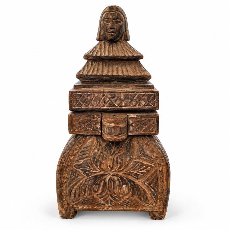 Carved Naga Storage Box with Cobra Lid