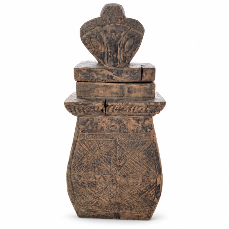 Carved Naga Storage Box with Cobra Lid
