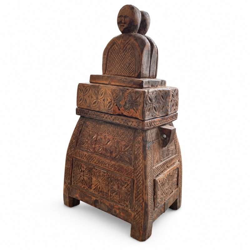 Carved Naga Storage Box with Cobra Lid