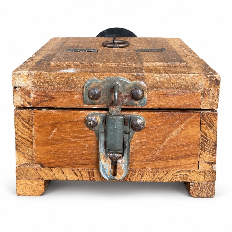 Wooden Box with Flip-Up Mirror