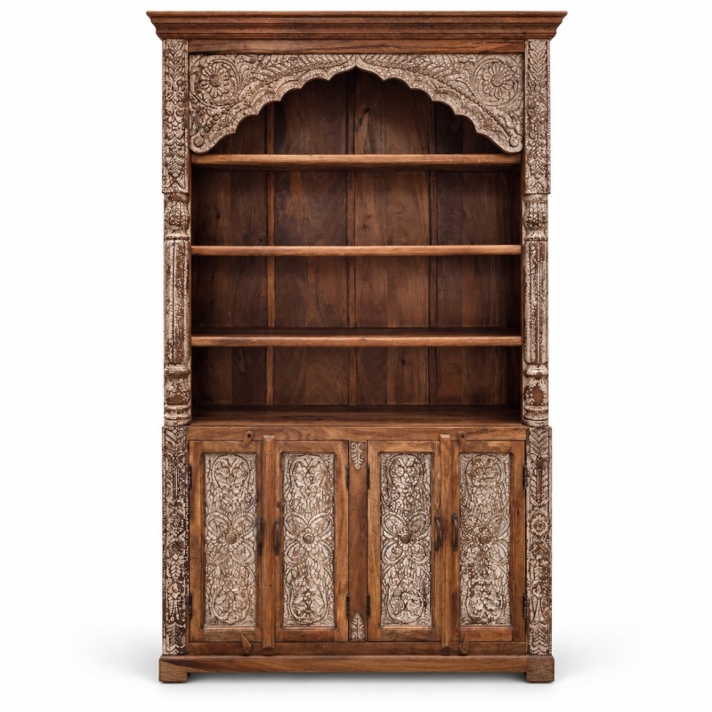 Arched Cabinet with Carved Doors