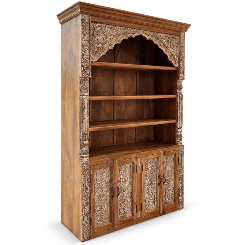 Arched Cabinet with Carved Doors