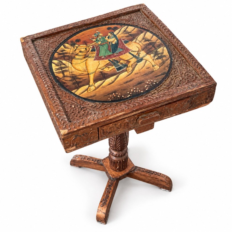 Hand-Painted Camel Rider Side Table