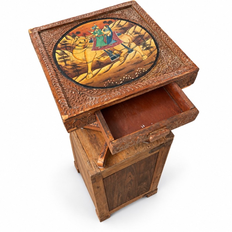 Hand-Painted Camel Rider Side Table