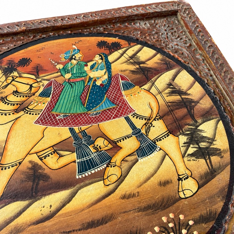 Hand-Painted Camel Rider Side Table