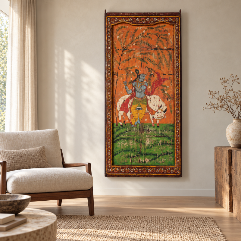 Hand-Painted Horse Rider Door Panel